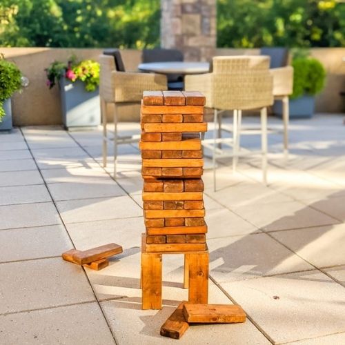 Bocce Ball Giant JEnga Stained