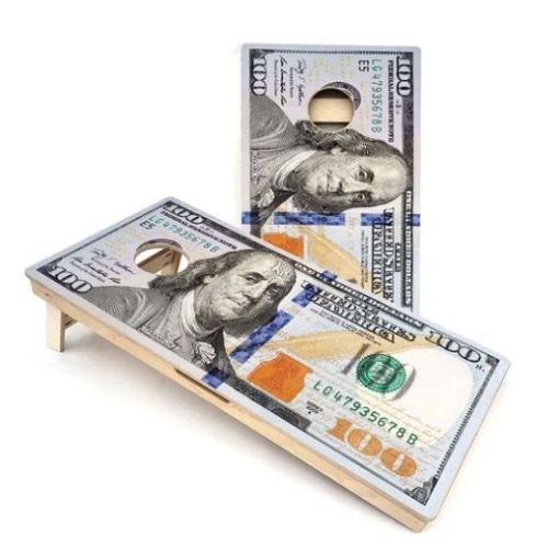Custom Rec Cornhole Bags (1) 100 dollar bill cornhole boards